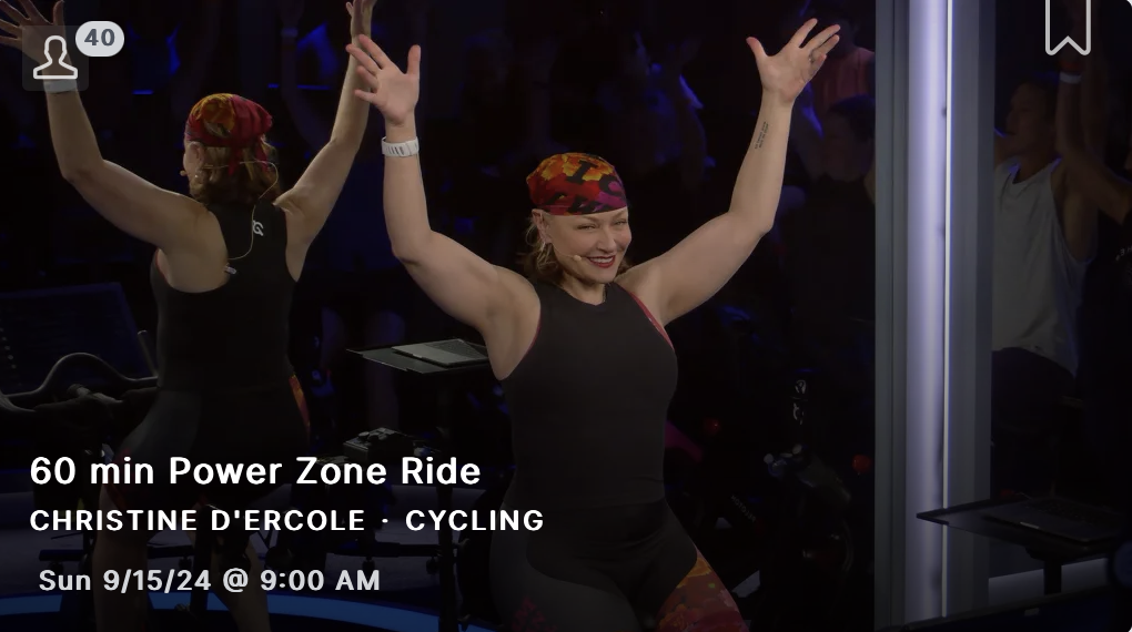 Screenshot from Christine 60 min Power Zone Ride - Unstackable Power Zone